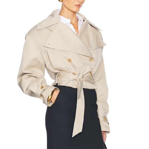NWT HELSA Oversized Cropped Trench - Chino Khaki - Picture 5 of 14